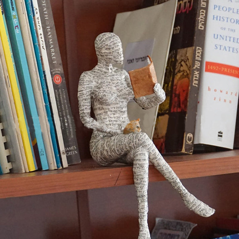 Resin Moderne Lesende Kvinne Statue Ornament i Form av en Lærer | Skanto