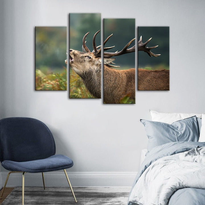 4 Piece Bleating Elk - Canvas Wall Art Painting | Skanto