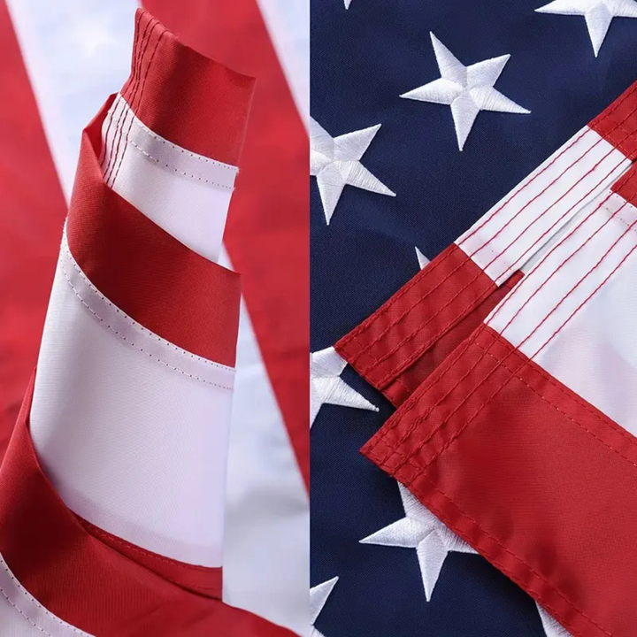 Skanto | Amerikansk flagg Heavy Duty nylon broderte stjerner utendørs messingøyler