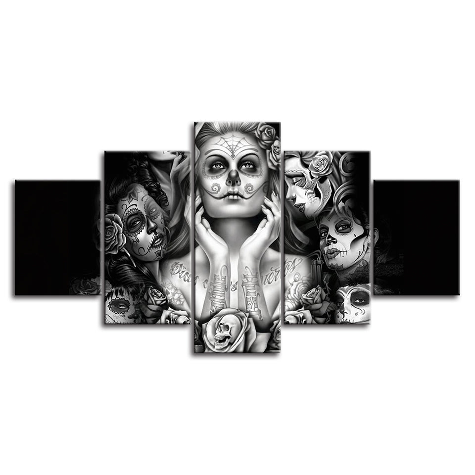 Calavera Girls - Lerret Veggkunst Maleri | Skanto
