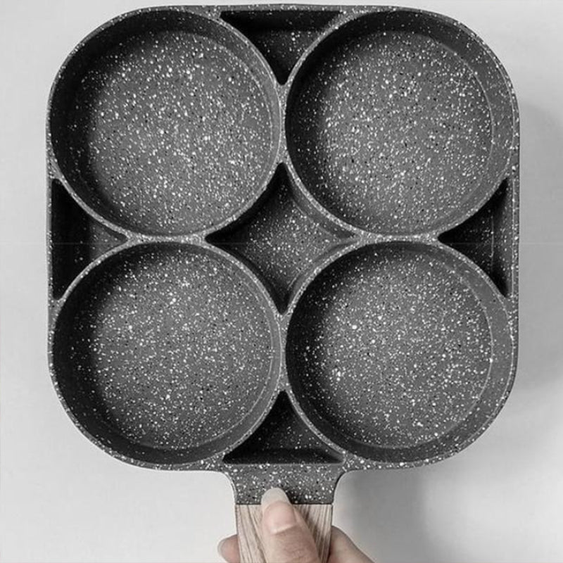 Skanto | Fire-hulls eggpanne, frokostomelett husholdningsstekepanne non-stick panne