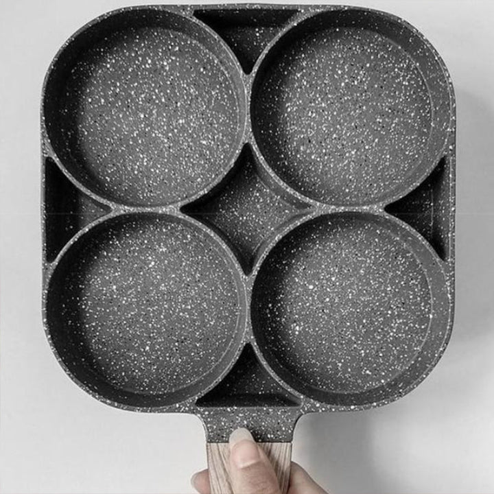 Skanto | Fire-hulls eggpanne, frokostomelett husholdningsstekepanne non-stick panne