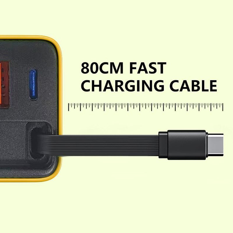 Skanto | 3 i 1 GaN-lader, skalerbar 80W MAX hurtiglader modul med Type-C-kabel og 2 USB-porter