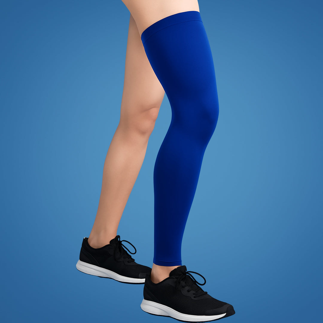 FlexiRelief | Full Leg Compression Sleeve – Knee Support – Graduert Trykk – Smertelindring – Gjenoppretting – Hevelse Reduksjon Skanto