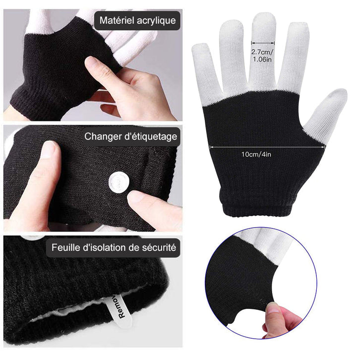 Læderhansker Fingerlys 3 Farger 6 Modus | Skanto