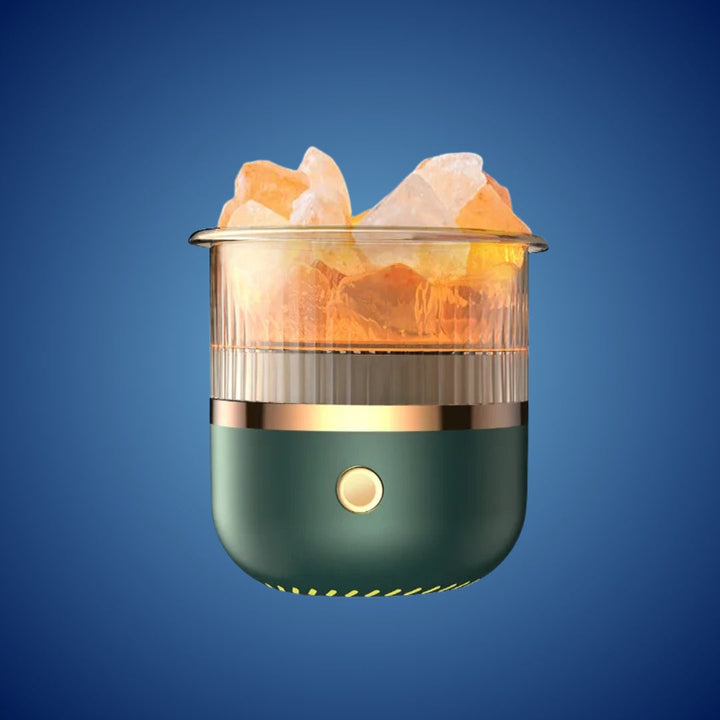 SereniGlow Crystal Salt Fuktighetsgiver | USB Aroma Diffuser – Nattlys & Luftrenser – For Avslapning, Stressreduksjon & Forbedret Luftkvalitet Skanto