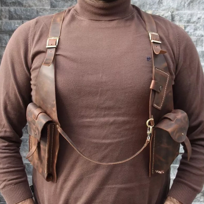 Medieval Steampunk skulderveske med retro stropp | Skanto