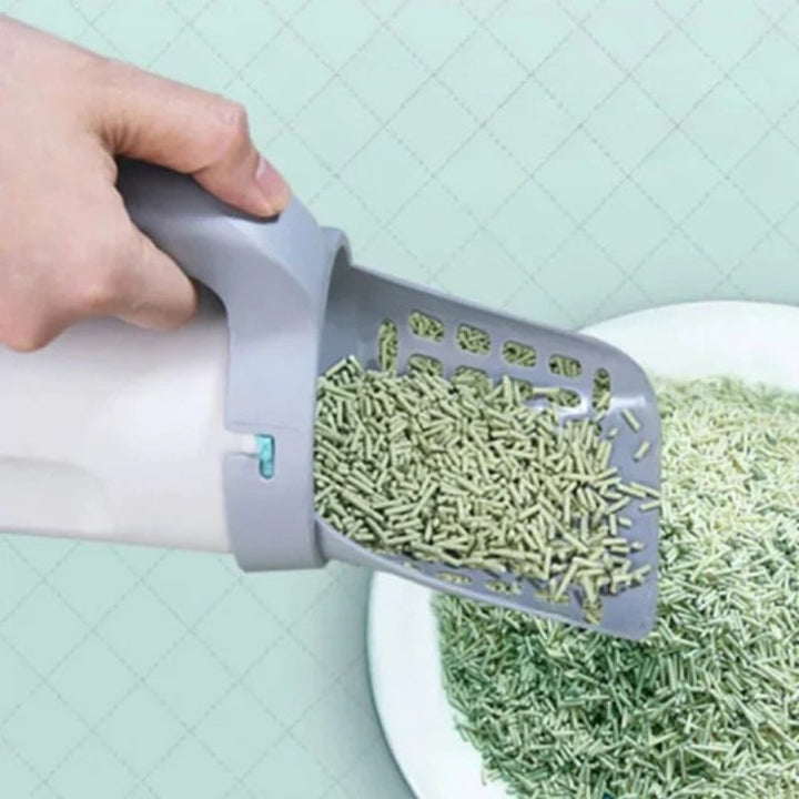 Selvrensende kattetoalett med integrert pose-dispenser Skanto