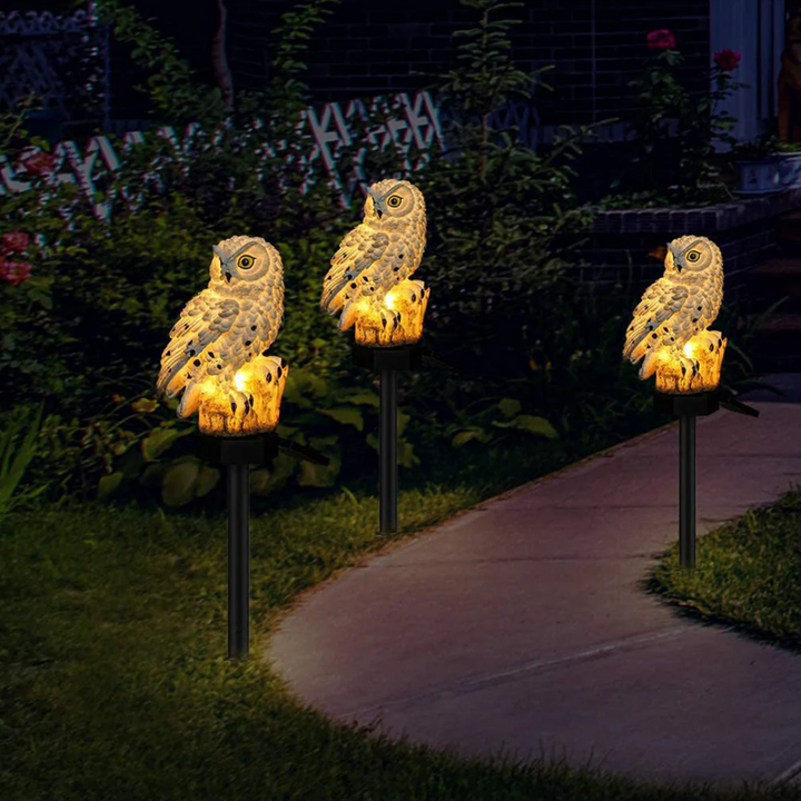Skanto | Solar Garden Lamp Uilux – Trådlamp ute drevet av solenergi med ugle-design