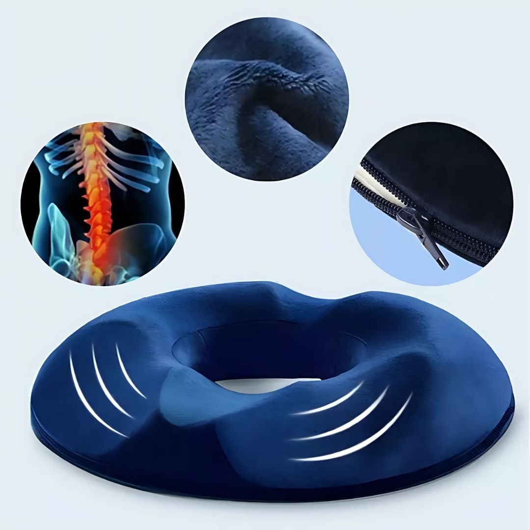 SitRelief | Donut-sittepute – Halebein- & hemorroide lindring – Minne-skum – Vaskbar trekk – Kontor, reise, etter fødselen bruk Skanto