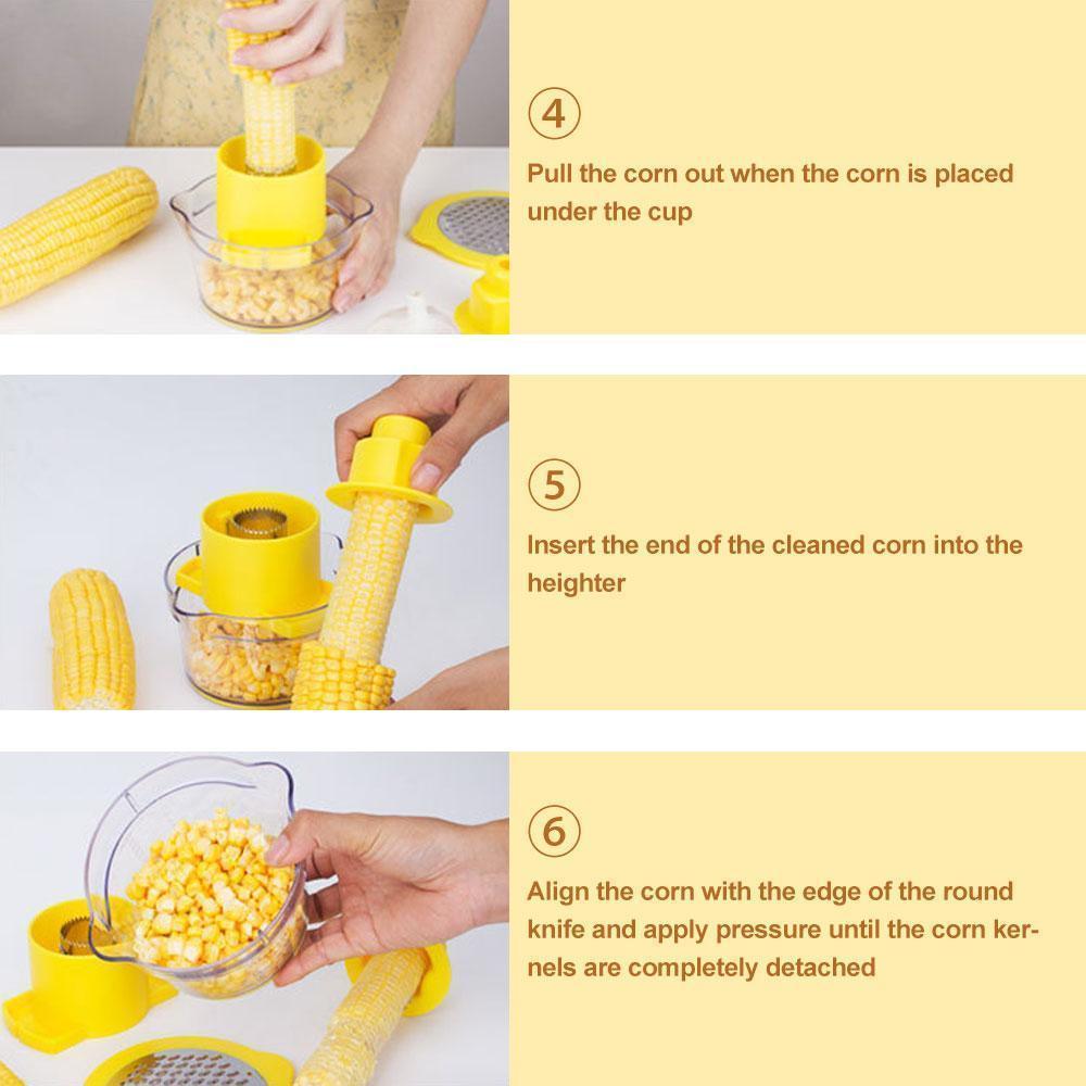 Cob Corn Stripper Med Innebygd Målebeger Og Rivejern | Skanto