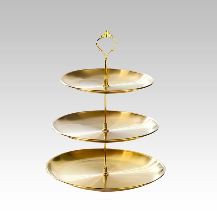 SteelTower - Elegant Triple Serving Plate for Parties Skanto