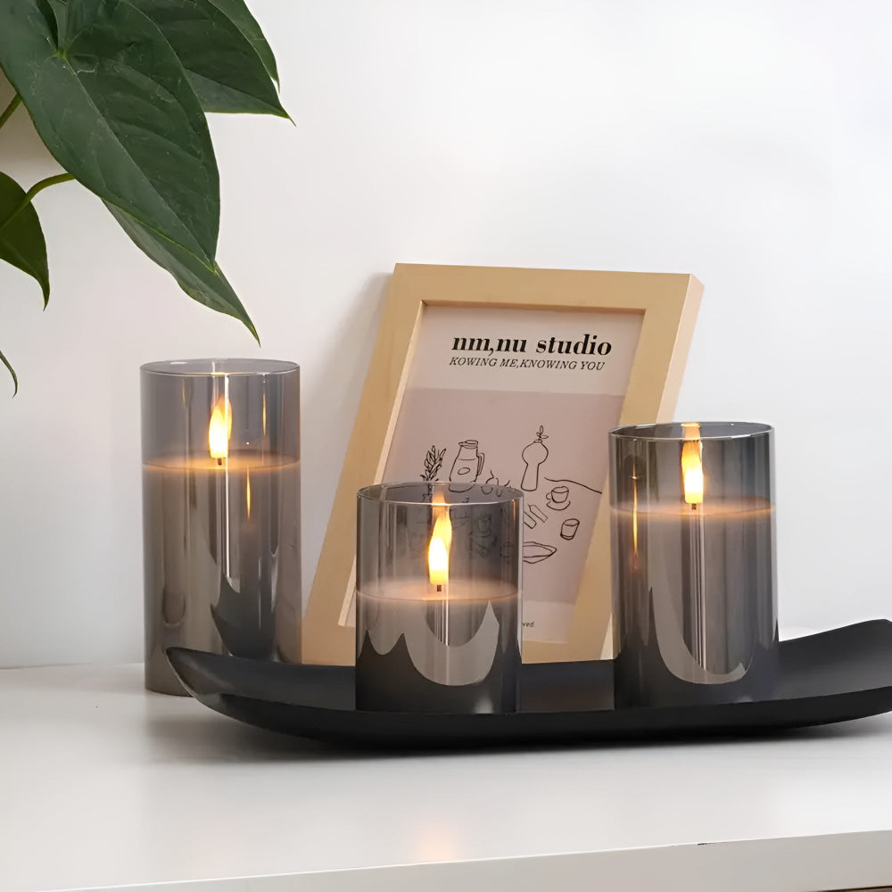 Skanto | Eterisk 3D flammeløs stearinlys | 3stk sett