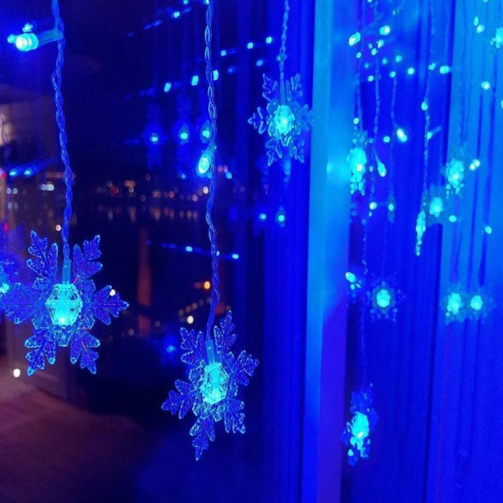 Skanto | LED-Gardin Lyskjede med Snøfnugg | Innendørs & Utendørs