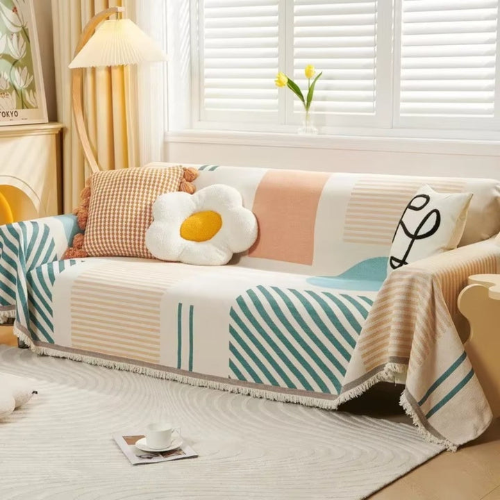 Skanto | Meringue Chenille Geometri Sofa Deksel