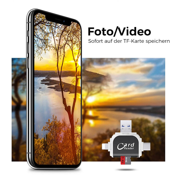 Skanto | 4-I-1-Universal-Sd-Tf-Kortleser Med Flere Tilkoblinger