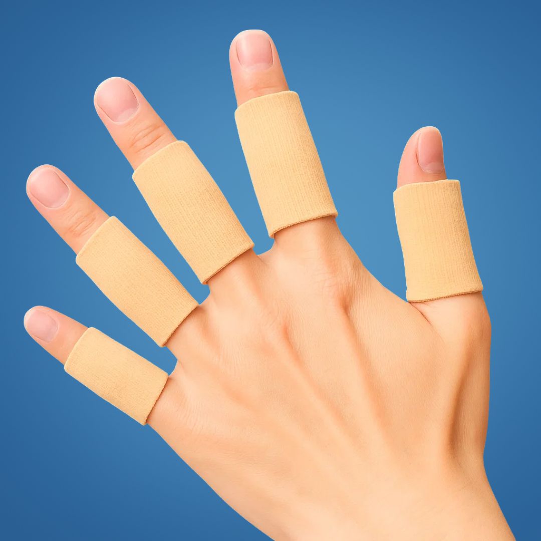 FlexiGuard | Fingerbeskyttelsessleeves – Skadeforebygging – Pustende tettsittende passform - Holder sår og bandasjer på plass – Sport og daglig komfort Skanto