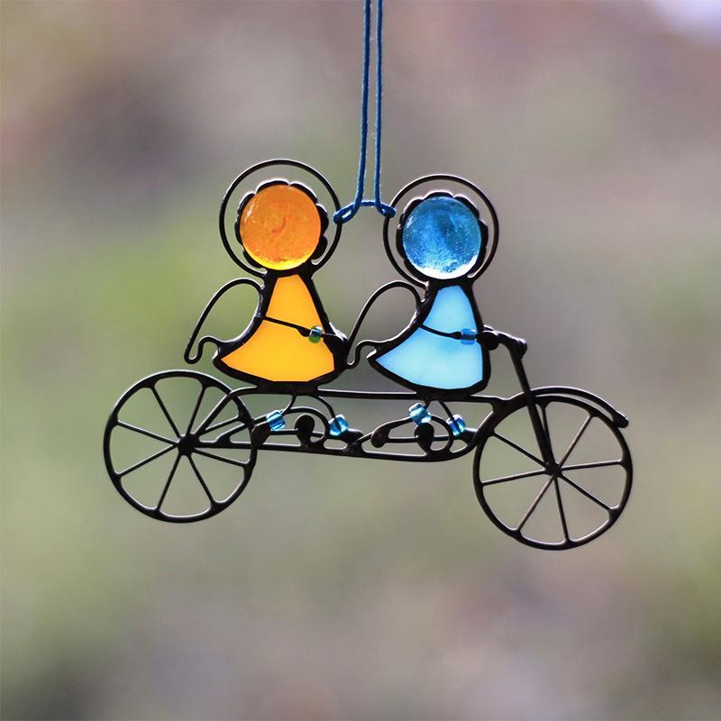 Skanto | Glassmaleri Solfanger – Håndmalt Hengende Engel Vindu Ornament