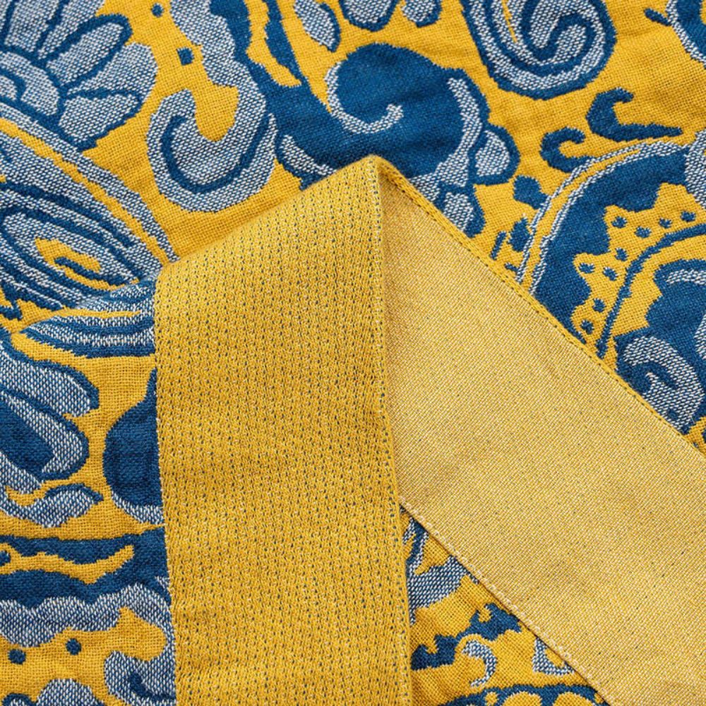Skanto | Azure Golden Retro Bomullteppe