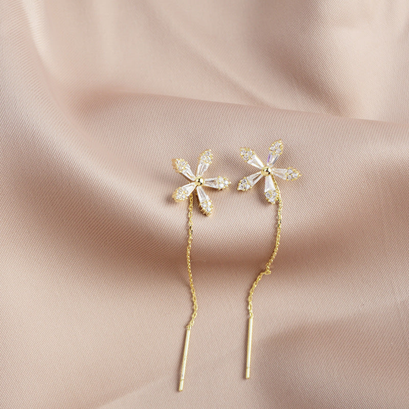 Skanto | Skinne Frynse Blomster Øredobber