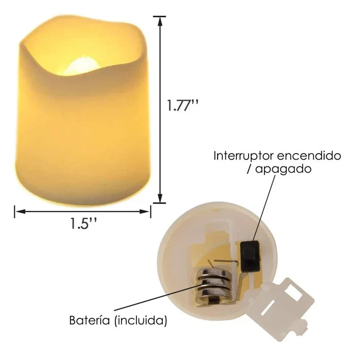 Sett med 24 LED Flameless lys - GlowFlicker | Skanto