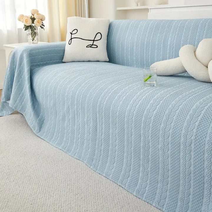 Skanto | Tranquil Plush Leaf Sofa Cover