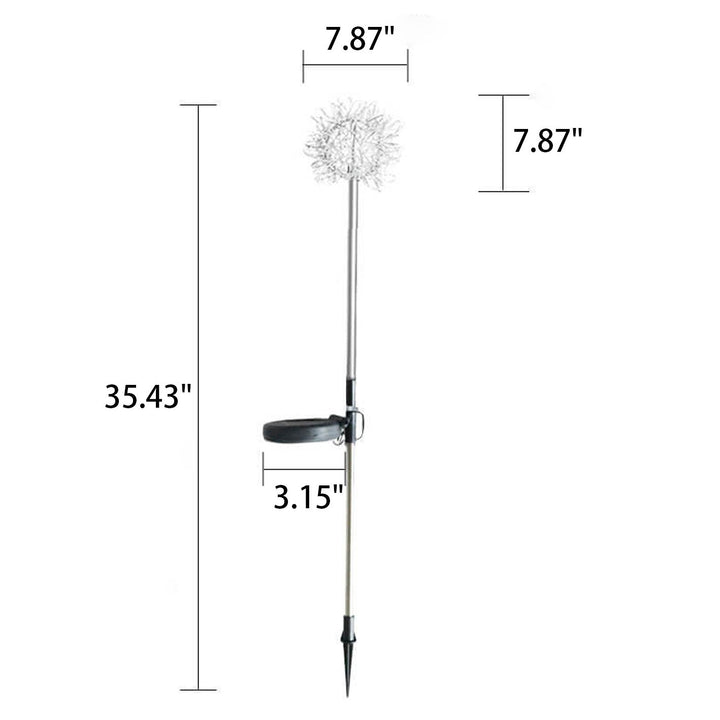 Solar Dandelion Aluminiumtråd Globe Lys LED Utendørs Vanntett Luminøs Hageinnsetting Bakkelys Landskapslys | Skanto