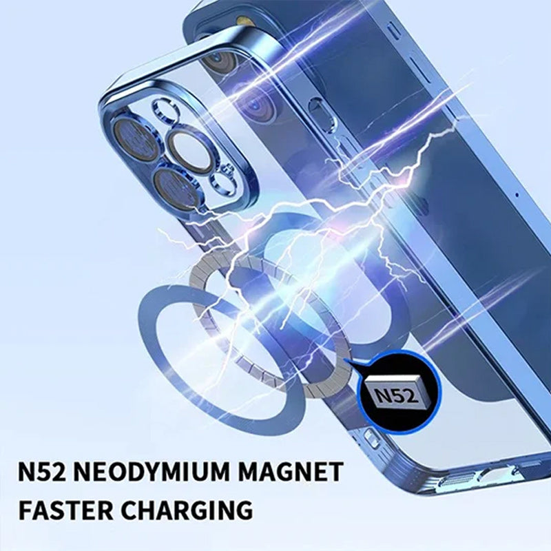 Skanto | Elektropolerings trådløs magnetisk ladende alt-i-ett linseetui for iPhone