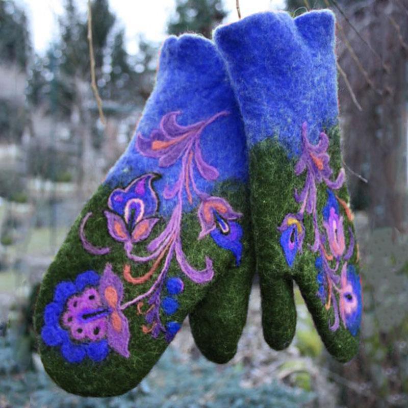 Skanto | Juleblomst Broderte Votter