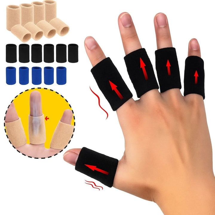 FlexiGuard | Fingerbeskyttelsessleeves – Skadeforebygging – Pustende tettsittende passform - Holder sår og bandasjer på plass – Sport og daglig komfort Skanto