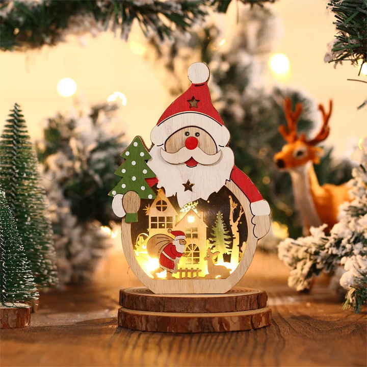 Skanto | LED julekuler i tre med belysning