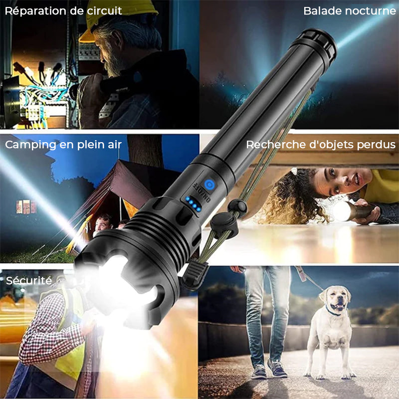 Taktisk oppladbar laser LED lommelykt | Skanto