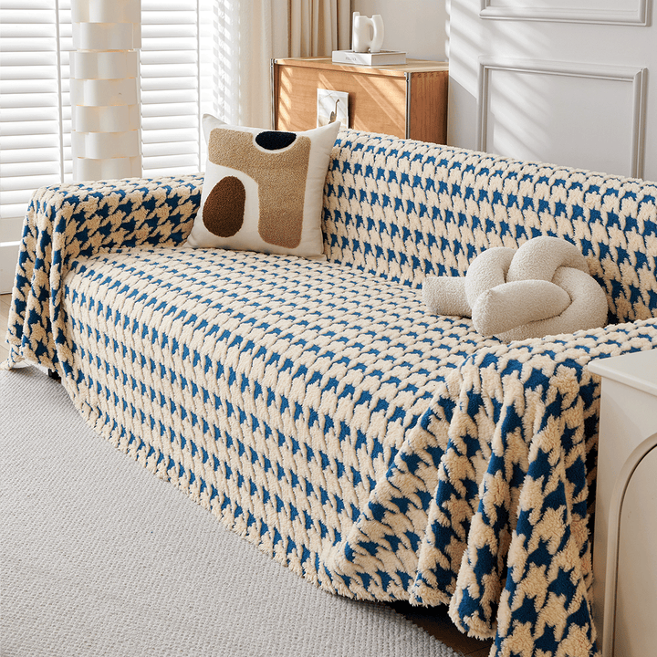 Koselig Houndstooth Sofatrekk - Moderne, Stilig & Holdbar Sofabeskyttelse | Skanto