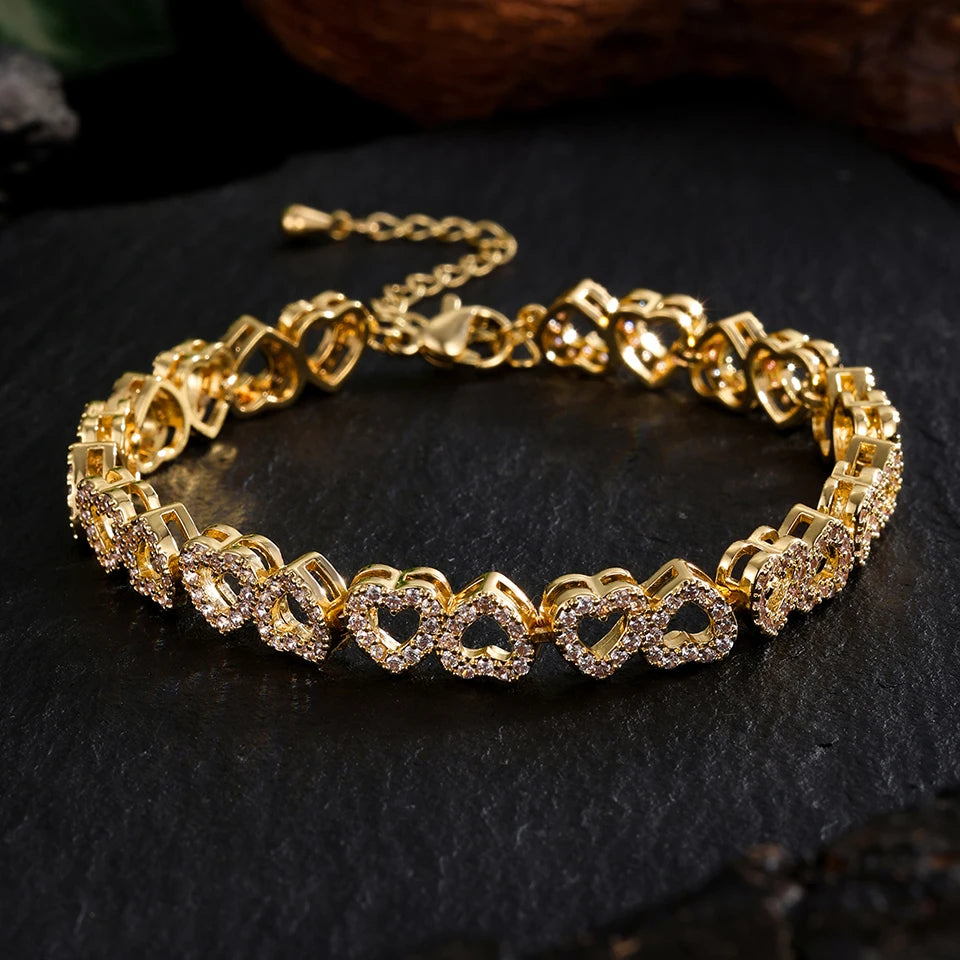 Skanto | Love Hearts Diamant Armbånd