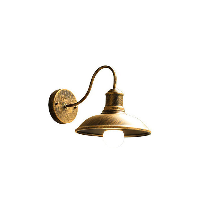 Retro Loft Dome Jern Utendørs Vanntett 1-Lyskilde Buet Arm Vegglampe | Skanto