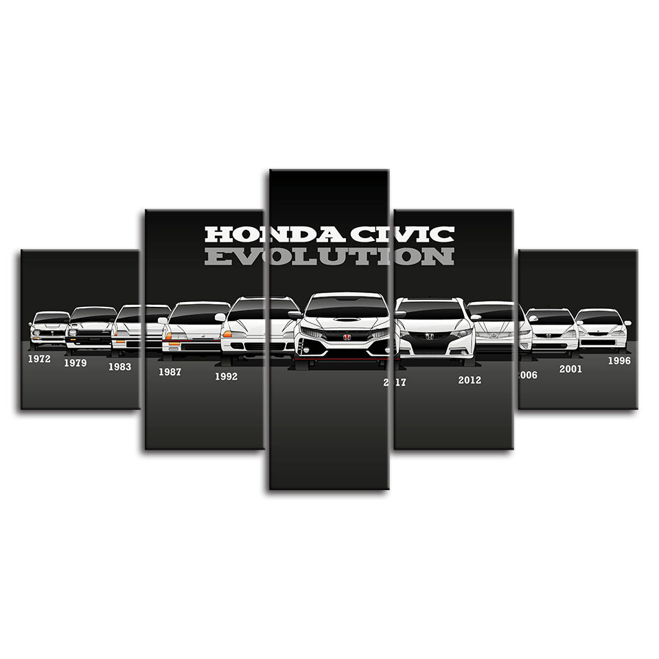 Honda Civic Evolution - Lærred Veggkunst Maleri