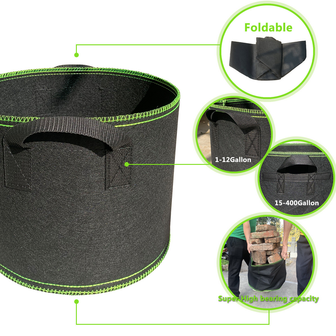 Skanto | Plantingssekk laget av ikke-vevd stoff – Robust hagebeholder med håndtak for planter