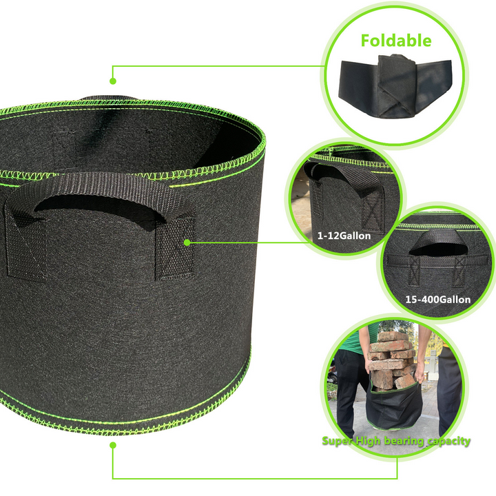Skanto | Plantingssekk laget av ikke-vevd stoff – Robust hagebeholder med håndtak for planter