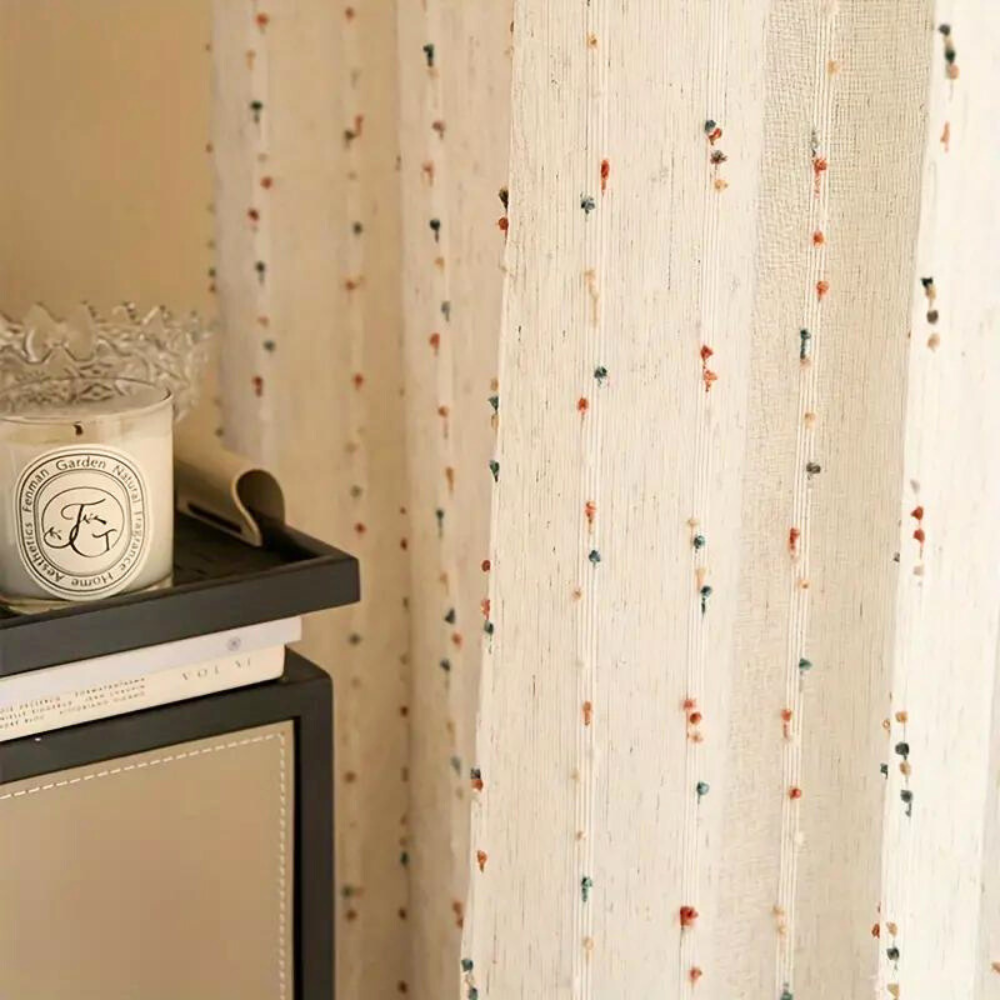 Skanto | Sugar Bean Regnbue Brodert Tyll Gardinpanel
