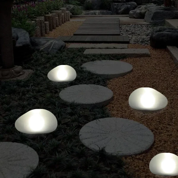 Skanto | Solar Pebble ABS Sandblasted LED Utendørs Landskapsglass Lys