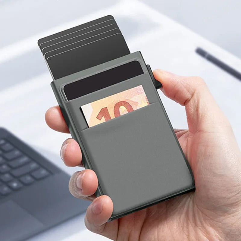 Minimalistisk RFID-blokkerende kortholder lommebok - Design med opptil 8 kort kapasitet Skanto