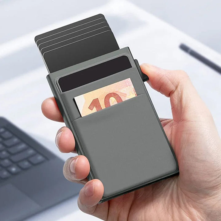 Minimalistisk RFID-blokkerende kortholder lommebok - Design med opptil 8 kort kapasitet Skanto