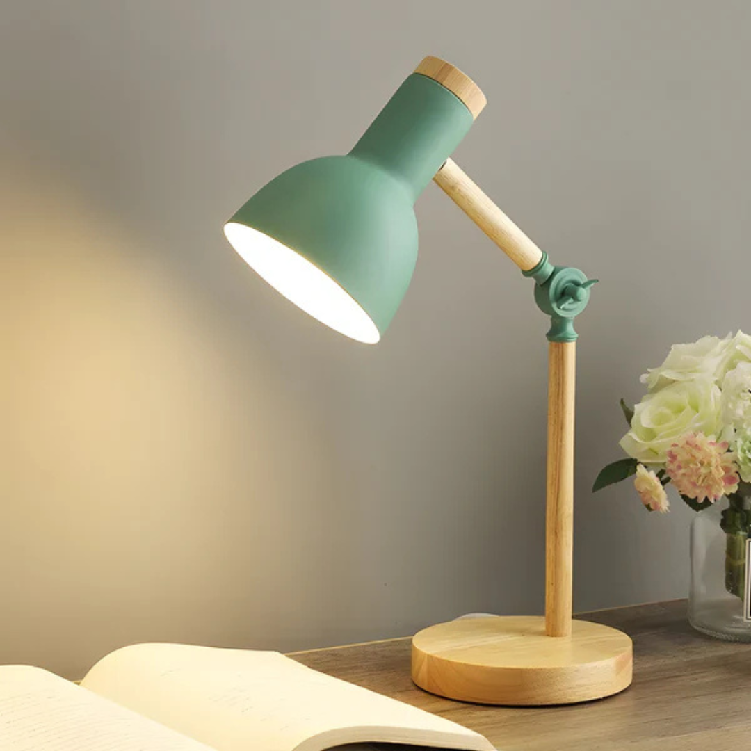 Skanto | Justerbar Macaron LED Bordlampe Laget av Tre