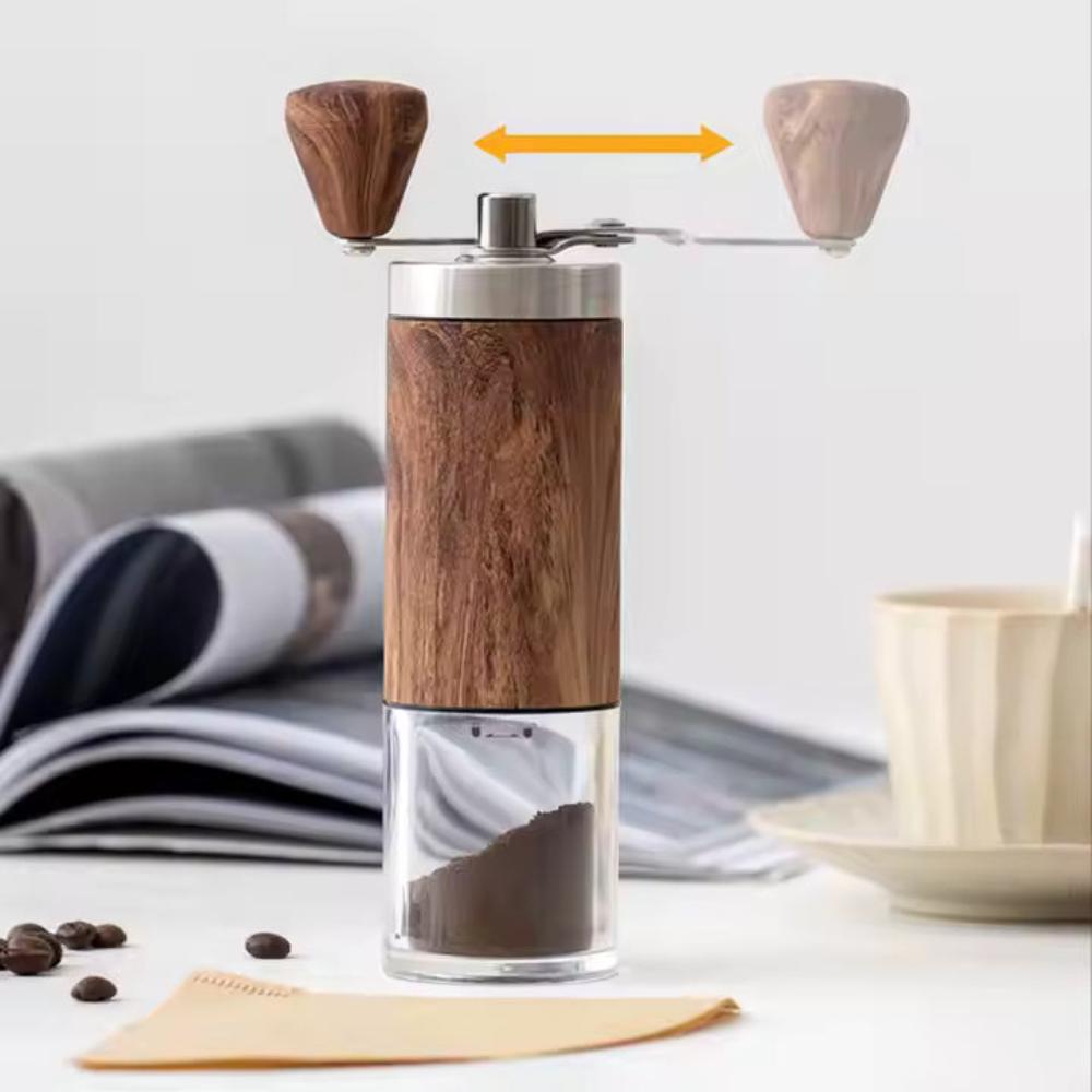Skanto | Brewora | Håndlaget Treslags Kaffe Kvern – Justerbar Håndmølle for Friskmalte Kaffe