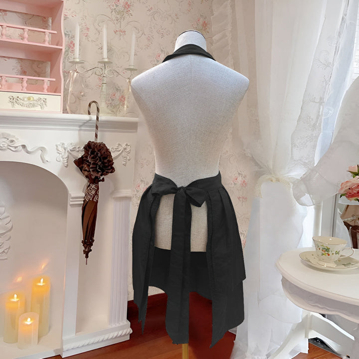 Skanto | V-Hals Halter Svart Bånd-Apron