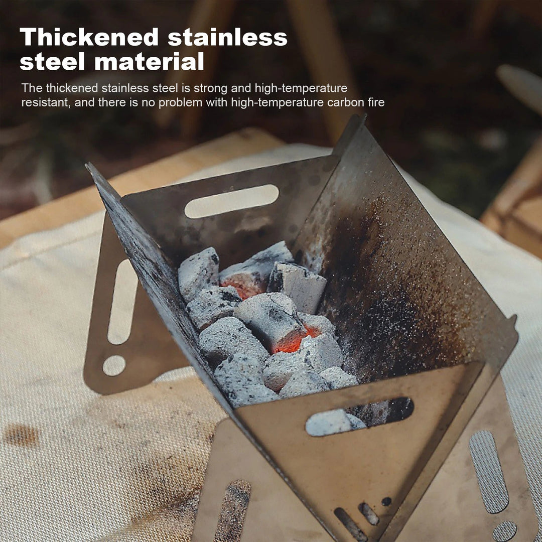 Skanto | Rustfritt Stål Bærbar Sammenleggbar Camping Mini Grill