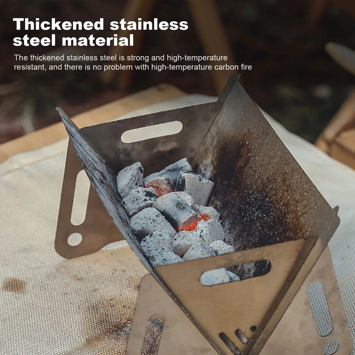 Skanto | Rustfritt Stål Bærbar Sammenleggbar Camping Mini Grill