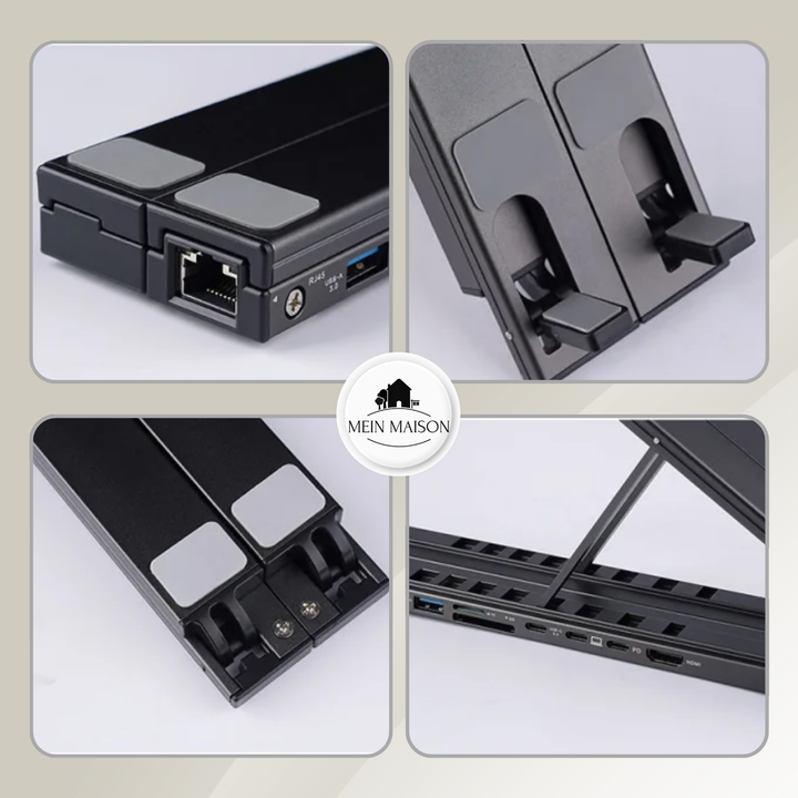 Skanto | ProDock Stand – 8-i-1 Laptop Riser og Hub kombinert!