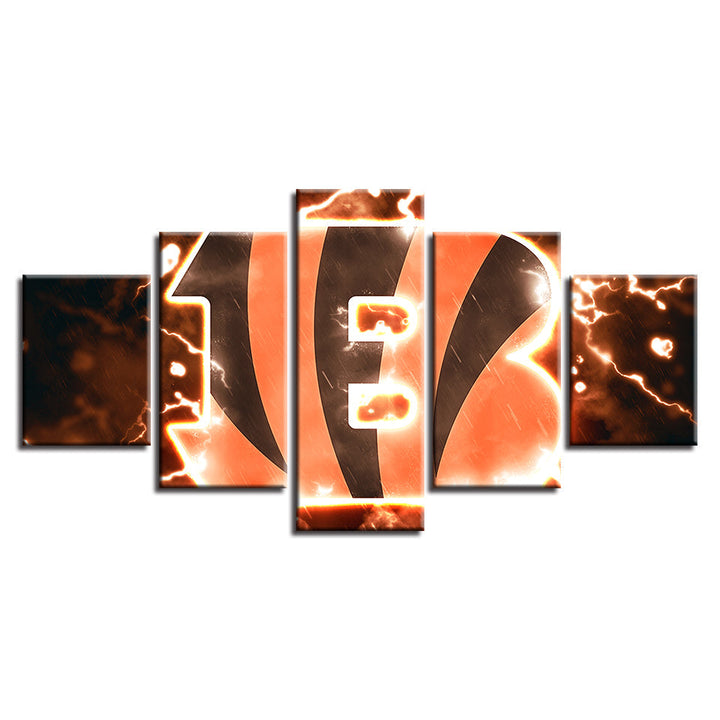 Cincinnati Bengals 5 deler lerret veggkunst maleri | Skanto