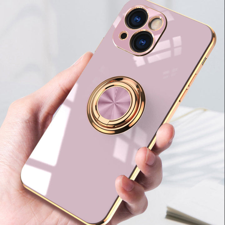 Plateret iPhone-deksel med ring | Skanto